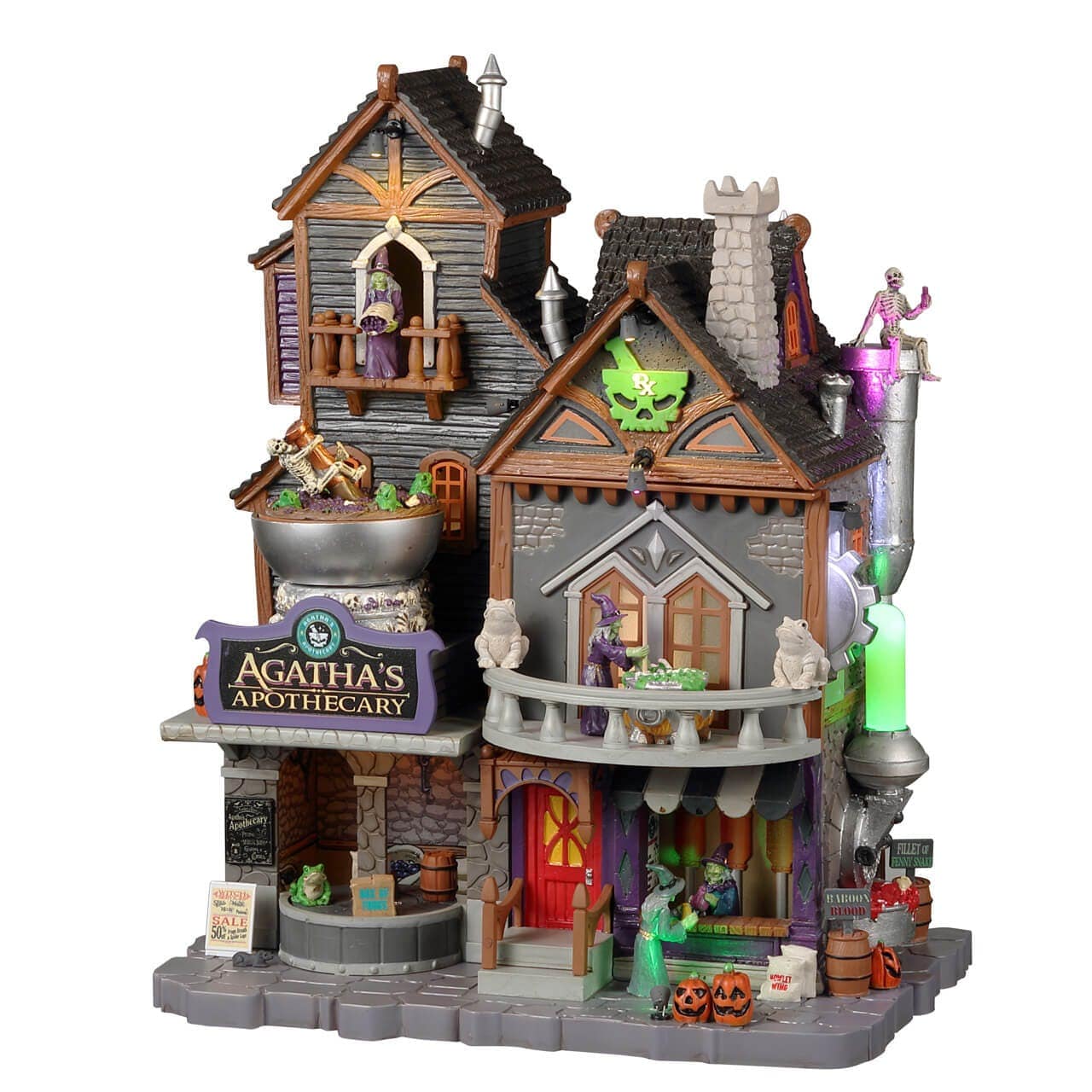 Lemax Spooky Town Sights and Sounds Lemax Agatha's Apothecary