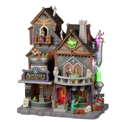 Lemax Spooky Town Sights and Sounds Lemax Agatha's Apothecary