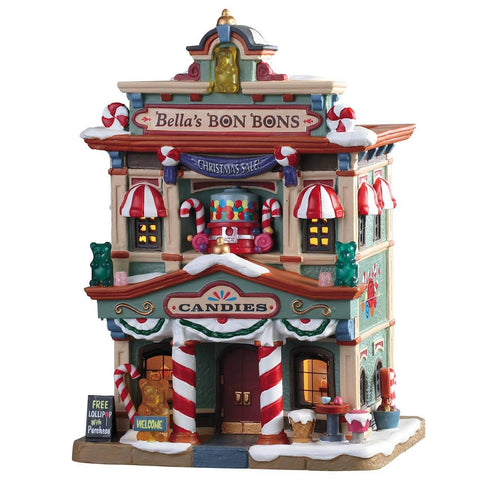 Lemax Lighted Buildings Lemax Bella`s Bon Bons, Porcelain Lighted House, B/O LED