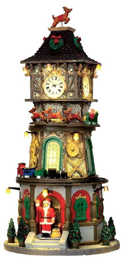 Lemax Sights and Sounds Lemax Christmas Clock Tower, With 4.5V Adaptor