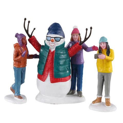 Lemax Figurines Lemax Christmas Figurine, Snowman Selfie, Set of 3