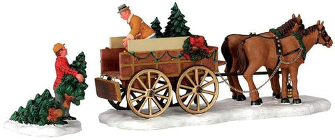 Lemax Table Pieces Lemax Christmas Tree Wagon, Set of 2