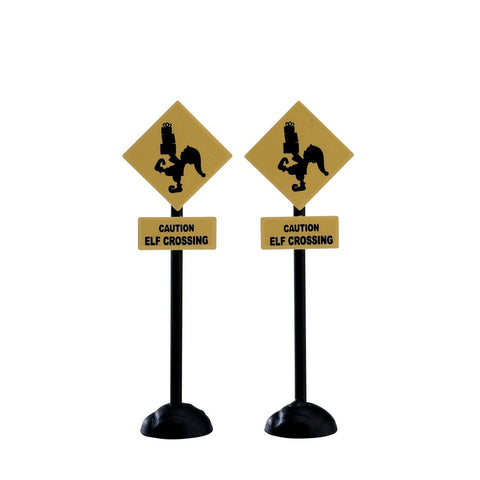 Lemax Accessory Lemax Christmas Village Accessory, Elf Crossing Sign, Set of 2