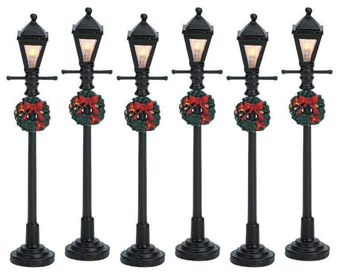 Lemax Accessory Lemax Christmas Village Accessory, Gas Lantern Street Lamp, Set of 6, B/O(4.5V)