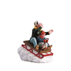 Lemax Figurine Lemax Christmas Village Figurine, Sledding With Gramps