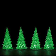 Lemax Accessory Lemax Crystal Lighted Tree, 3 Colour Changeable, Small, Set of 4, Accessory B/O(4.5V)