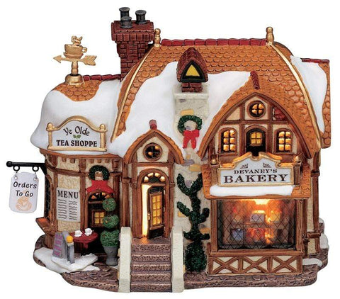 Lemax Lighted Buildings Lemax Devaney`s Bakery, Porcelain Lighted House, B/O(4.5V) LED