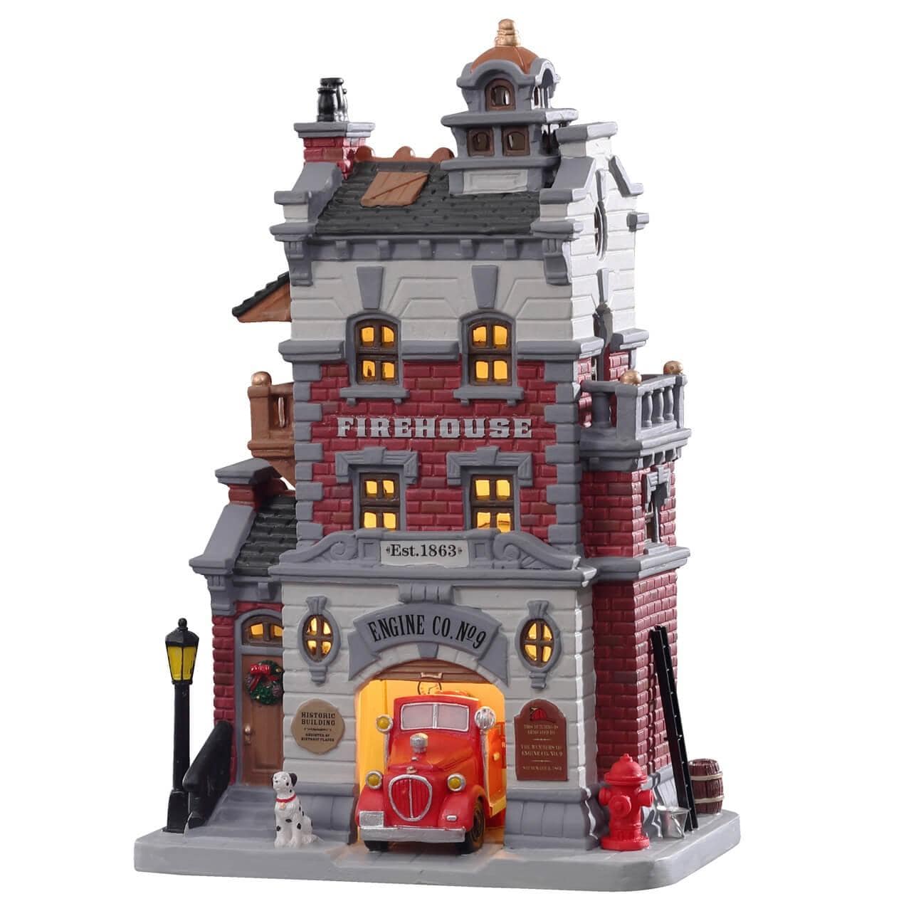 Lemax Lighted Buildings Lemax Engine Company No. 9, B/O LED