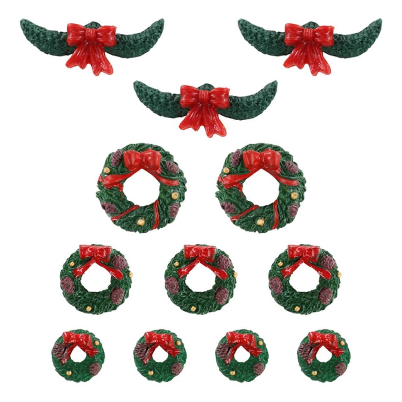 Lemax Accessory Lemax Garland And Wreaths, Set of 12 *Pre-Order*