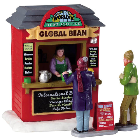 Lemax Table Pieces Lemax Global Bean Kiosk, Set of 3, Christmas Village Accessory