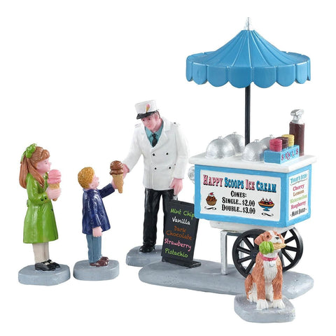 Lemax Figurines Lemax Happy Scoops Ice Cream Cart, Set of 5 *Pre-Order*