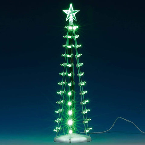 Lemax Accessory Lemax Lighted Silhouette Tree(Green), Christmas Village Accessory, B/O(4.5V)