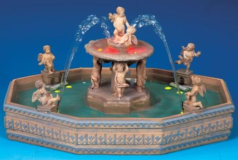 Lemax Sights and Sounds Lemax Lighted Village Square Fountain, With 4.5V Adaptor