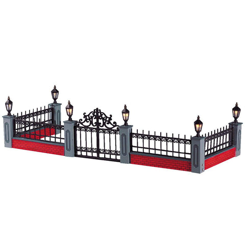 Lemax Accessory Lemax Lighted Wrought Iron Fence, Set of 5 *Pre-Order*