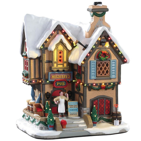 Lemax Lighted Buildings Lemax Mulberry`s Pub, With 4.5V Adaptor