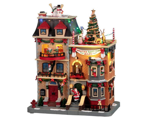 Lemax Santa's Wonderland Lighted Buildings Lemax Santa's Rooftop Bash