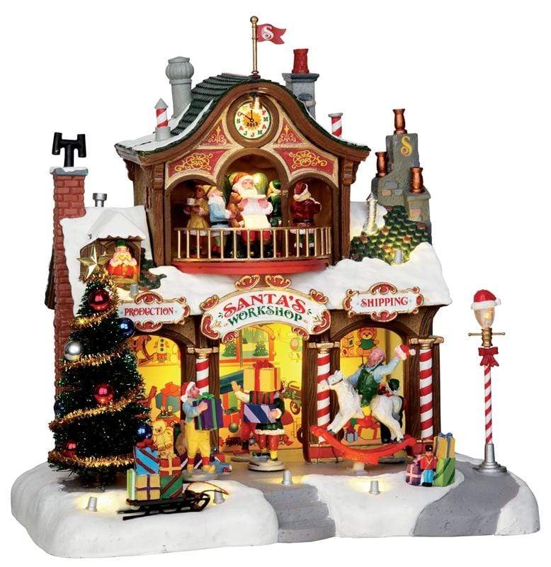 Lemax Sights and Sounds Lemax Santa`s Workshop, Christmas Village Building, With 4.5V Adaptor(UK)