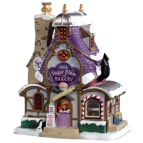 Lemax Lighted Buildings Lemax Sugar Plum Bakery, Porcelain Lighted House, B/O LED
