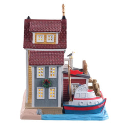 Lemax Lighted Buildings Lemax The Rusty Anchor Deep Sea Charter Fishing, B/O LED