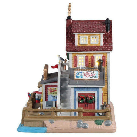 Lemax Lighted Buildings Lemax The Rusty Anchor Deep Sea Charter Fishing, B/O LED