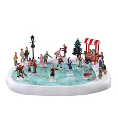 Lemax Sights and Sounds Lemax Village Skating Pond, WIth 4.5V Adaptor