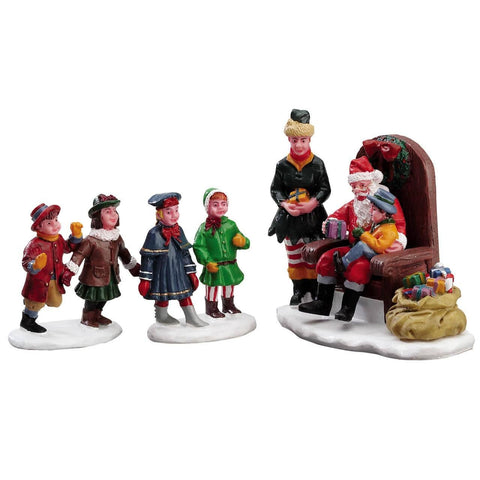 Lemax Figurines Lemax Visiting Santa, Set of 3 *Pre-Order*