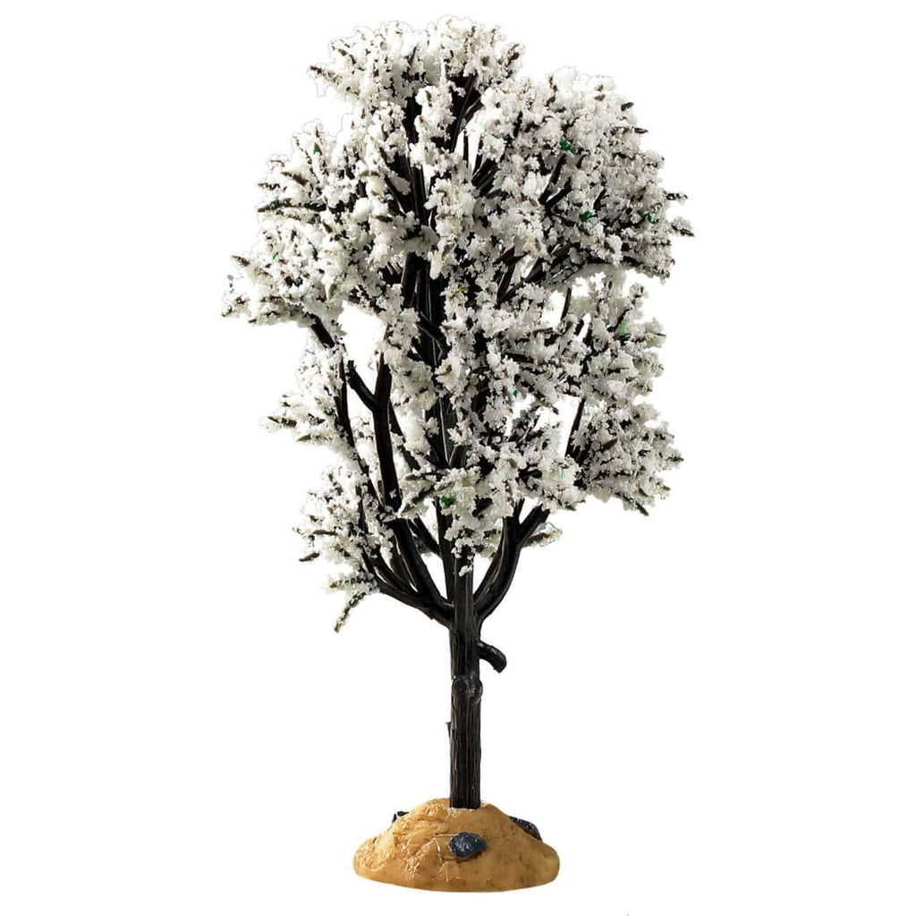 Lemax Accessory Lemax White Hawthorn Tree, Christmas Village Accessory,