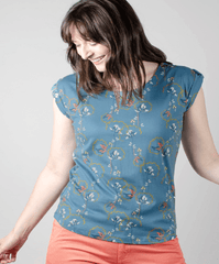 Lily and Me Top Lily and Me Surf Side Tee Dandy Blooms Teal