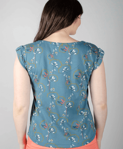 Lily and Me Top Lily and Me Surf Side Tee Dandy Blooms Teal