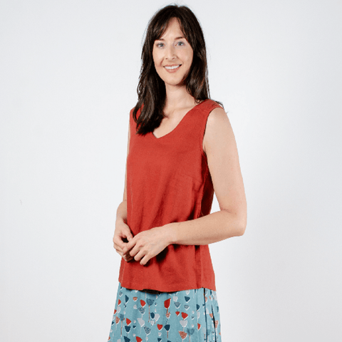 Lily and Me Top Lily and Me Wildflower Vest Earth Red