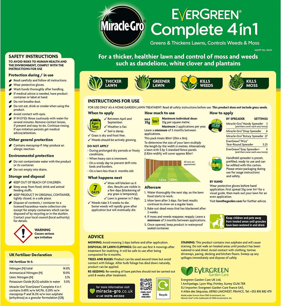 MiracleGro EverGreen Complete 4 in 1 80m2 Trowell Garden Centre