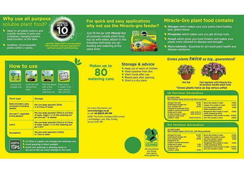 Evergreen Garden Care Garden Plant Feeds Miracle-Gro Grow All Purpose Soluble Plant Food 1kg + 20% Extra