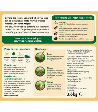 Miracle Gro Lawn Patch Repair Miracle-Gro Patch Magic Grass Seed 16m2