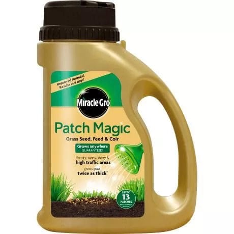 Evergreen Garden Care Lawn Seed Jug 1015g Miracle-Gro Patch Magic Grass Seed, Feed & Coir