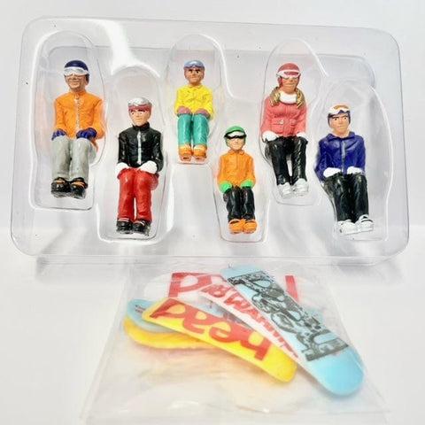 My Village Figurines My Village Christmas Figurines Sitting With Snowboards 6pc