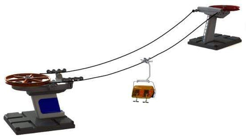 My Village Ski Lifts My Village JägernDorfer Basic Ski Lift Set 1 Seater Blue/Red