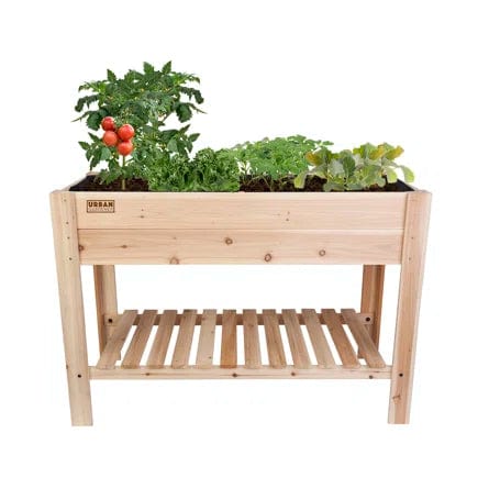 Panacea Pots & Planters Panacea Cedar Elevated Garden Planter with Liner & Shelf