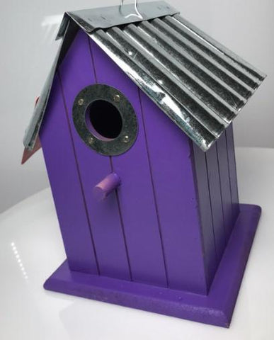Panacea Nest Boxes Wild Bird Nest Box / Birdhouse Wood with corrugated roof - 6 Various Colours