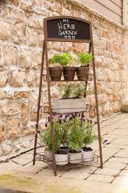 Trowell Garden Centre Panacea rustic three tier chalk board planter