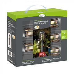 Trowell Garden Centre Party Flame Torch Stake Light in slate - Carry pack of five