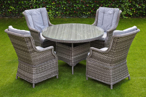 Pembrook Garden Furniture Set Pembrook Chatsworth 4 Seat Round Dining Set In Dark Grey