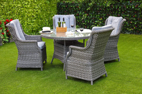 Pembrook Garden Furniture Set Pembrook Chatsworth 4 Seat Round Dining Set In Dark Grey