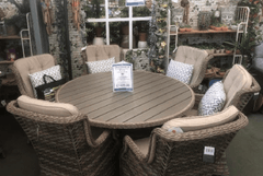 Pembrook Garden Furniture Set Pembrook Chatsworth 6 Seater Round Furniture Set Natural