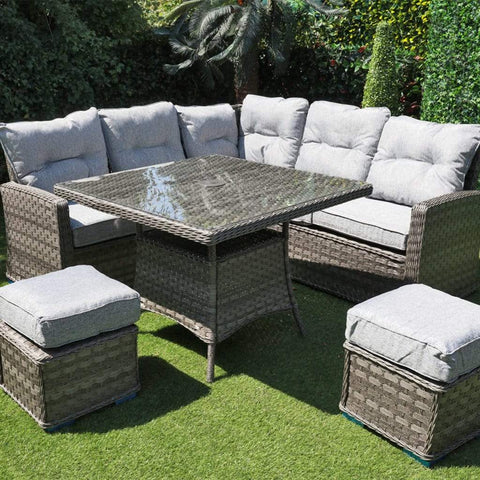 Pembrook Garden Furniture Set Pembrook Chatsworth Casual Square Dining Set In Dark Grey
