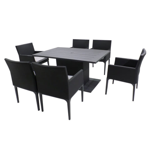Pembrook Garden Furniture Set Pembrook Stockholm 6 Seater Rectangular Dining Set In Dark Grey