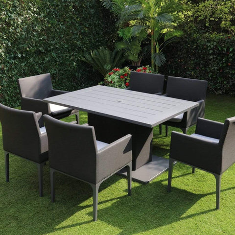 Pembrook Garden Furniture Set Pembrook Stockholm 6 Seater Rectangular Dining Set In Dark Grey