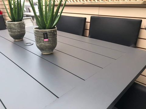 Pembrook Garden Furniture Set Pembrook Stockholm 6 Seater Rectangular Dining Set In Dark Grey