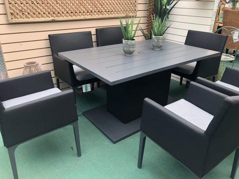 Pembrook Garden Furniture Set Pembrook Stockholm 6 Seater Rectangular Dining Set In Dark Grey