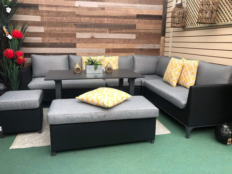 Pembrook Garden Furniture Set Pembrook Stockholm Casual Dining Set In Dark Grey