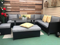 Pembrook Garden Furniture Set Pembrook Stockholm Casual Dining Set In Dark Grey
